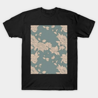 seamless tiled floral trees abstract soft paint Japanese style unique T-Shirt